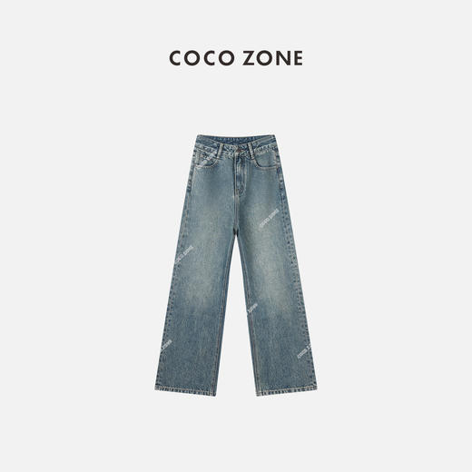 COCO ZONE“高绿牛”100%棉复古美式牛仔裤直筒裤23C19689 商品图0