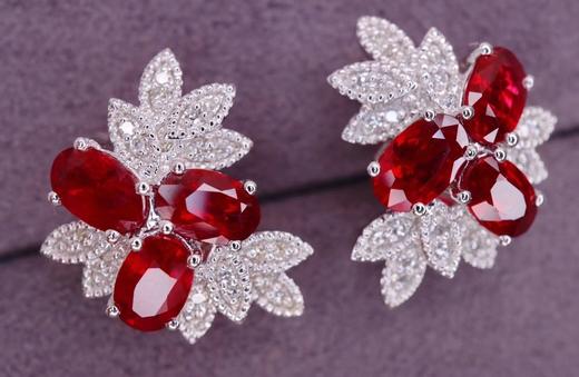 2.2ct 红宝石耳钉 商品图2
