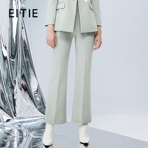 EITIE爱特爱秋季新款高腰西装裤舒适通勤纯色百搭裤子7505206 商品图0