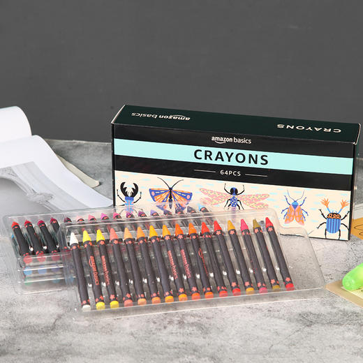两盒装！亚M逊出口元单 68色无毒可擦绘画涂鸦填色蜡笔 PJ908 商品图0