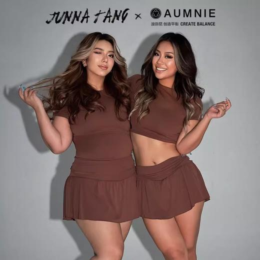AUMNIE澳弥尼翻腰轻盈芭蕾裙超短百褶裙健身瑜伽半身裙高腰运动裙 商品图2