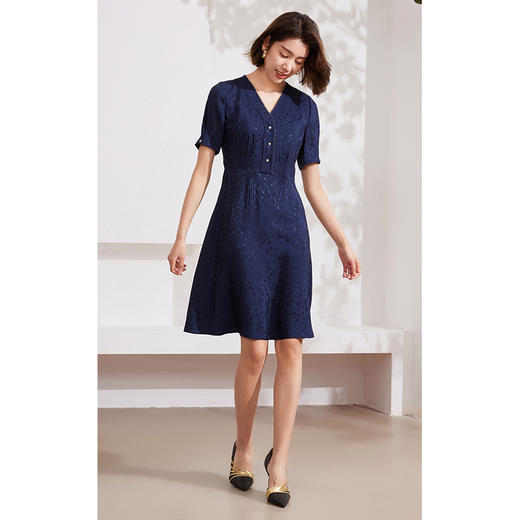 乔万尼夏季新款连衣裙法式气质提花设计EM2E763 商品图1