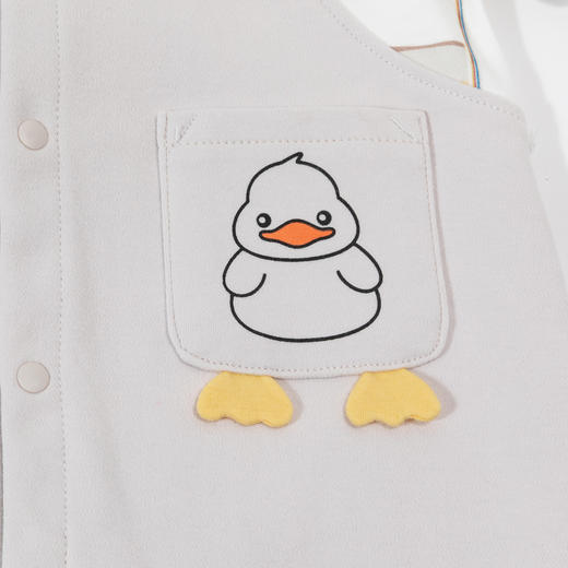 贝贝怡婴幼儿童前开连体衣舒适纯棉假两件背带哈衣春秋季单穿打底ZB3DL013 商品图4