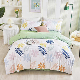 蜻蜓亲肤棉床上四件套小清新床上田园风床单被套学生宿舍-素雅 被套200*230cm