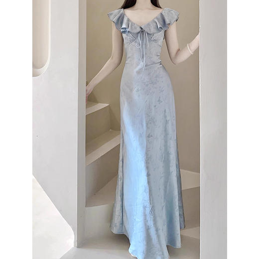 裁缝学苑AQ322小飞袖v领连衣裙纸样女装茶歇法式荷叶边长裙子样板 商品图2