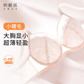 奶糖派小睫毛文胸全罩杯大胸显小夏季超薄款防凸点承托聚拢内衣女