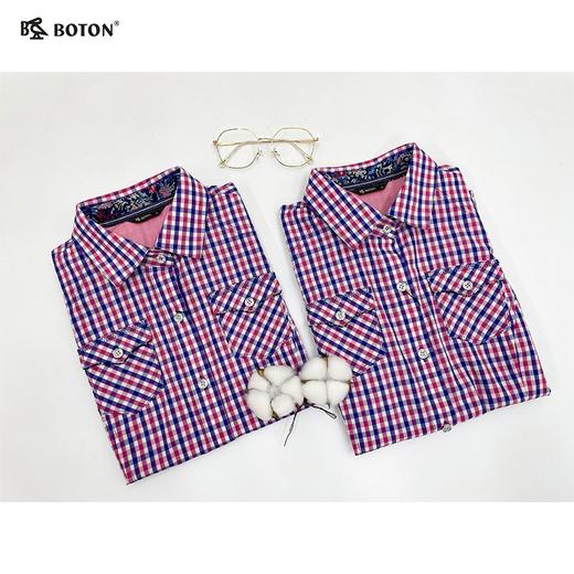 【第2件半价！尾货清仓不退换】波顿女士休闲格仔短袖衬衫LS738216 商品图1