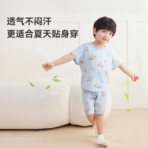 i-baby/英伦宝贝针织短袖短裤恒温抑菌家居服套装 商品图2