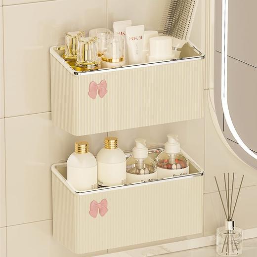 卫生间洗手台置物架浴室厕所免打孔壁挂牙刷牙膏梳子剃须刀收纳筒 商品图9