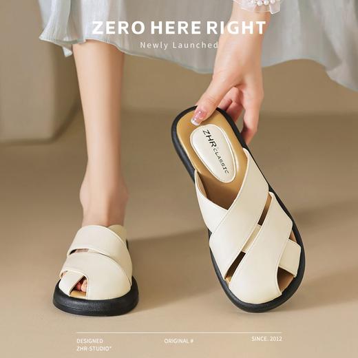 ZHR则则平底包头女外出拖鞋2024夏季新款外穿复古懒人凉拖鞋防滑 商品图6
