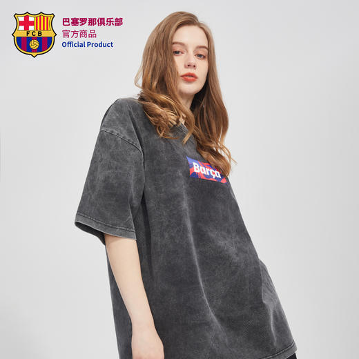 巴塞罗那俱乐部官方商品丨巴萨夏季新潮宽松水洗灰短袖t恤足球迷 商品图2