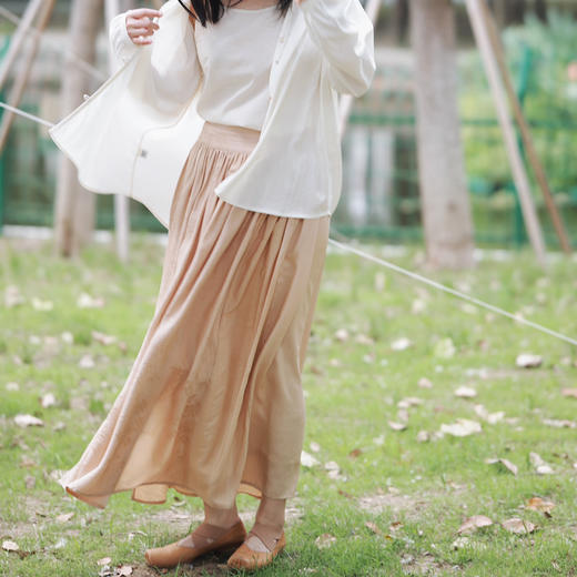 饭小饭  真丝半裙 商品图1