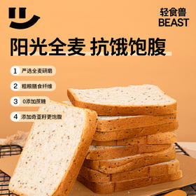 【乐刻甄选】轻食兽全麦面包吐司1kg共40片