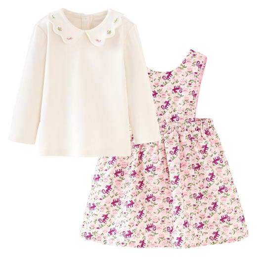 迷你巴拉套装女童宝宝柔软亲肤舒弹保型 T恤连衣裙甜美两件套 商品图4