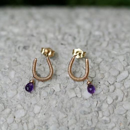 SpoiledBrat Jewelry新年礼物 幸运马蹄 彩色宝石小耳钉 商品图3