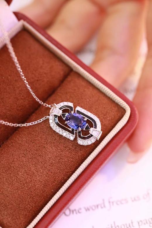 1.15ct 蓝宝石项链 商品图0