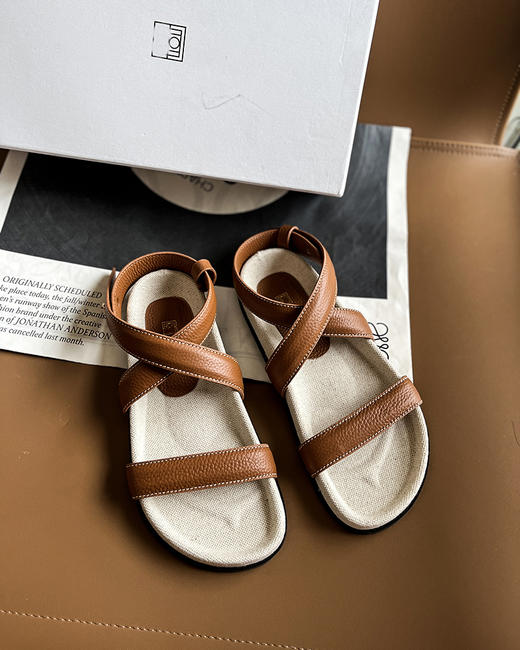 现货 THS 7.13-限时 TOT家 罗马交叉扣带凉鞋 复古沙滩凉鞋 2色 BZ1194 商品图4