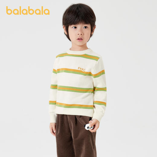 巴拉巴拉童装宝宝针织衫男童毛衣秋装套头打底衫纯棉刺绣洋气亲子 商品图2