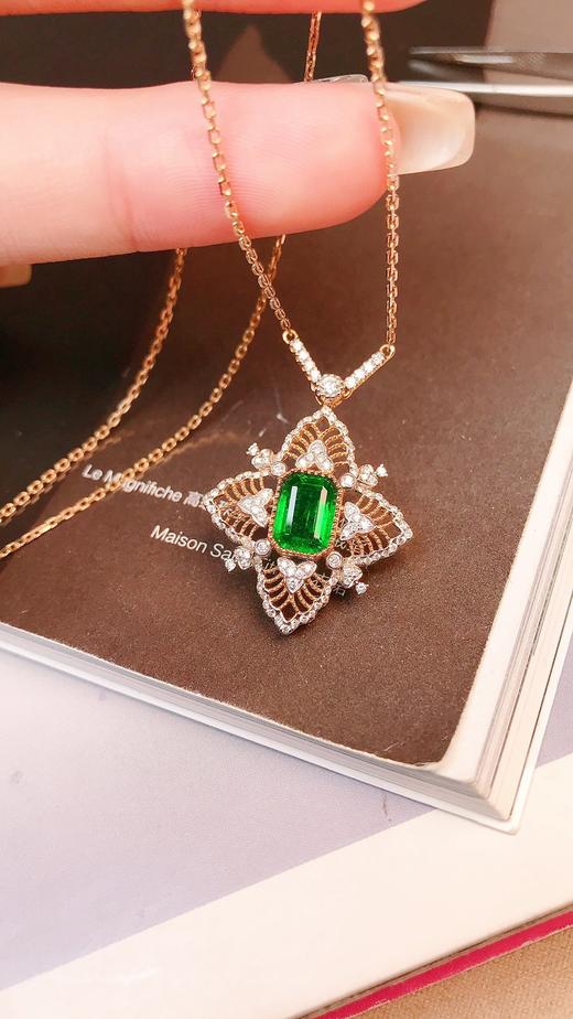 1.24ct 祖母绿锁骨链 商品图2