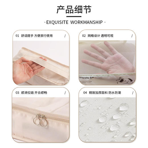 旅行收纳袋子分装袋行李箱衣服内衣裤子整理包出差旅游防水洗漱包_ym 商品图2