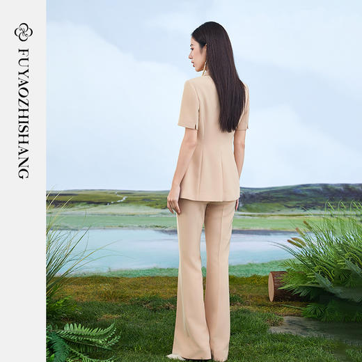 IWY/扶摇系列 卡其色夏季女神范气质盘扣西装套装FYCP360 商品图4
