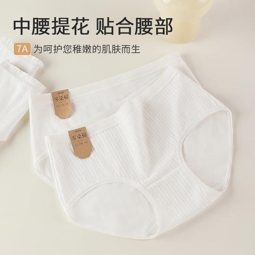洁丽雅7A抑菌中腰纯棉女士内裤简约舒适高弹亲肤纯棉底裆内裤女 商品图5