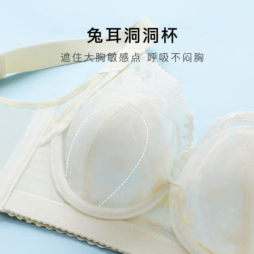 大胸显小夏季超薄透气蕾丝水晶杯内衣女轻薄不闷汗收副乳文胸烟雨之梦 商品图5