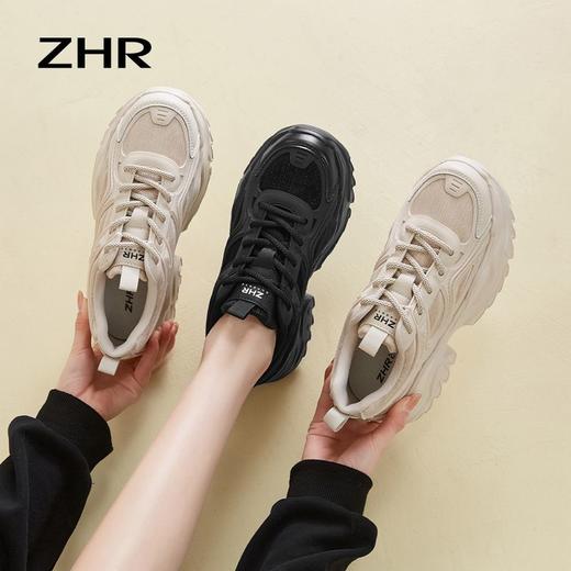 ZHR则则老爹鞋女2024春季新款厚底增高休闲鞋百搭软底透气运动鞋 商品图2