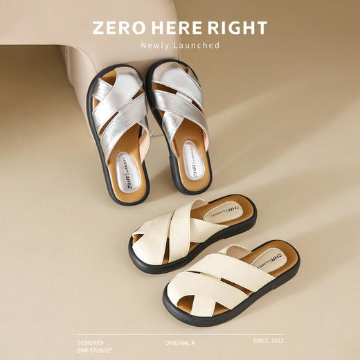 ZHR则则平底包头女外出拖鞋2024夏季新款外穿复古懒人凉拖鞋防滑 商品图3
