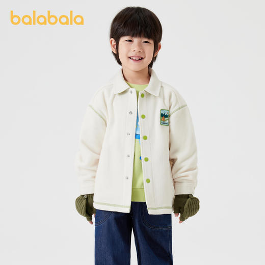 巴拉巴拉童装儿童2024年新款春秋装抗静电摇粒绒外套男童女童衬衫 商品图1