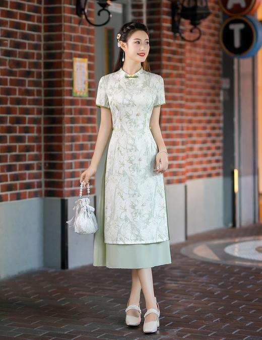 立领小清新立体花朵，时尚改良旗袍裙QMR-002 商品图0