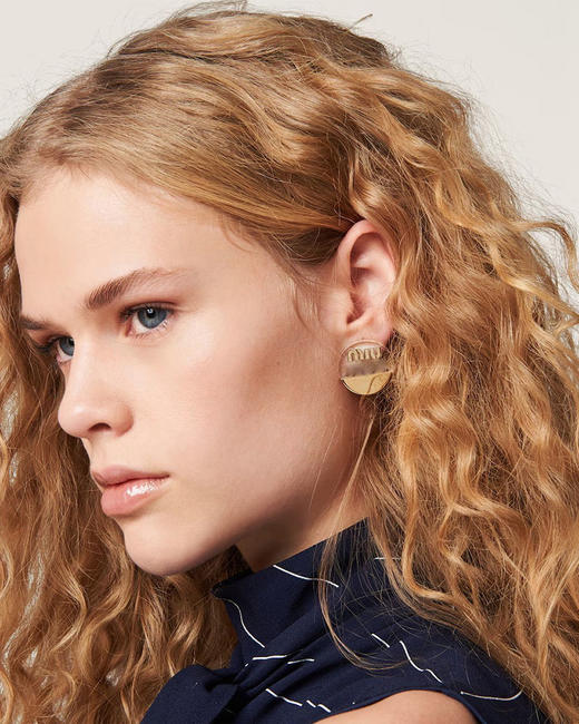 THS 7.13-无 缪家 透明亚克力金色logo耳夹 CU1212 商品图0