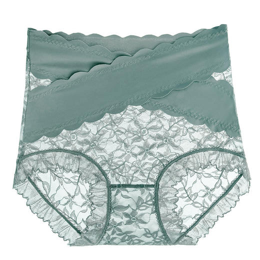 7A抗菌纯棉裆 冰丝白绷带高腰收腹轻塑裤 美宅内裤女士性感蕾丝短裤高腰内裤 商品图4