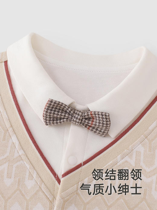 英氏婴儿衣服秋冬保暖羊毛连体衣男童2024新款连身衣YRHAJ3Q592A 商品图1