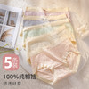波浪提花内裤女100%纯棉裆中腰大码全包臀不夹裆波浪提花内裤5条装 商品缩略图0