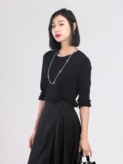 XIAOYU|圆领八分袖羊毛衫243MZ035 商品图2