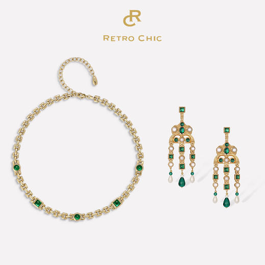 BM大英博物馆限量联名系列 | 拜占庭绿色琉璃套装（耳环&项链） 商品图0