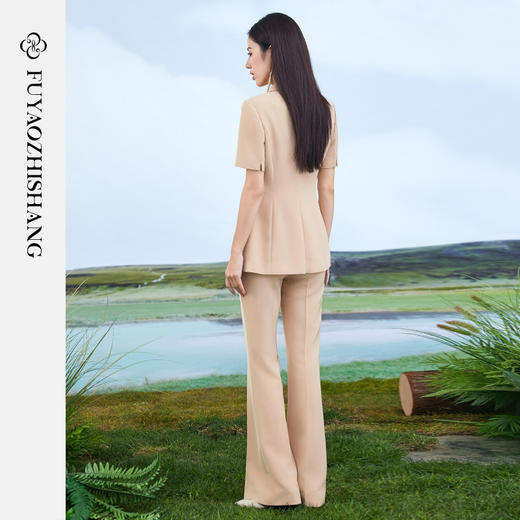 FUYAO扶摇 职业西装套装女2024夏季短袖工作服国风新中式西服套裤 商品图4