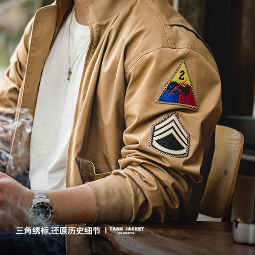 工装精选 美式复古狂怒夹克坦克服阿美咔叽硬汉外套棉衣卡其色男冬 商品图3