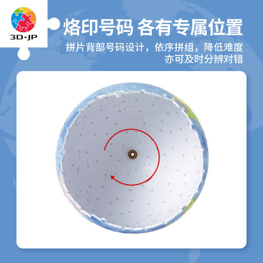 240片 A3856 蓝色简体中文地球仪-浩瀚之蓝 商品图4