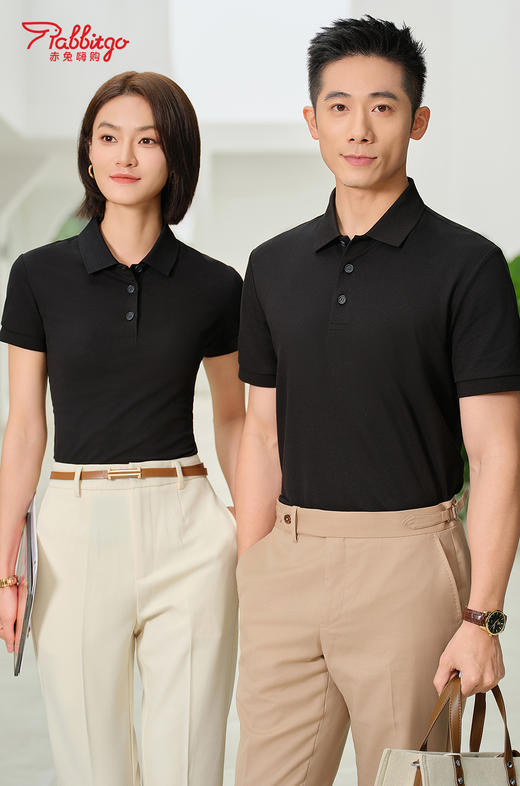 赤兔嗨购5A抗菌纯棉POLO衫商务轻运动男女同款24年新品正肩短袖 商品图6