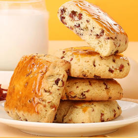 蔓越莓红枣酥饼，5袋组合，老字号品牌，精选蔓越莓干，红枣干，鸡蛋原料，传统工艺烘烤制作，营养丰富，酥软可口，微甜不腻D