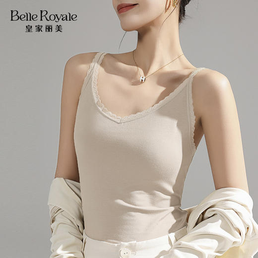 新款夏季蕾丝肩带不含胸垫莫代尔吊带打底上衣BXD5067 商品图1