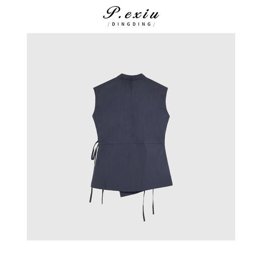 04-3潘依绣丁丁宠粉 PanYiXiu/潘依绣复古新中式国风设计感不规则绑带衬衫 WH00192 商品图2