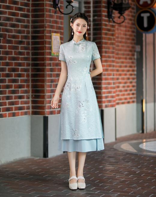 立领小清新立体花朵，时尚改良旗袍裙QMR-002 商品图3
