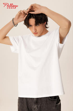 赤兔嗨购精梳长绒棉T恤宽松重磅休闲男女同款24年新品微落肩短袖