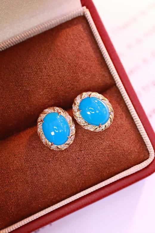 4.62ct 绿松石耳钉 商品图0