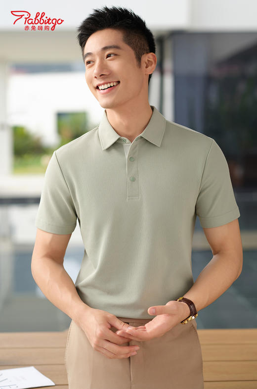赤兔嗨购5A抗菌POLO衫轻奢无缝休闲商务男女同款24年新品正肩短袖 商品图5