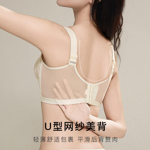 大胸显小夏季超薄透气蕾丝水晶杯内衣女轻薄不闷汗收副乳文胸烟雨之梦 商品图4