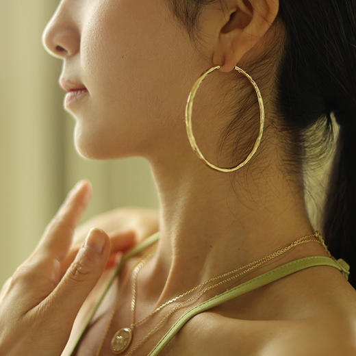 Garden of Eden 伊甸园系列 | 树纹耳圈（金银2色） 商品图2